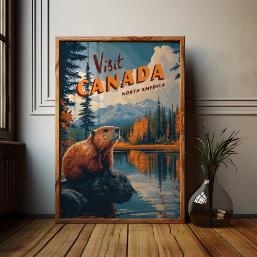 Beaver Poster - Vintage Travel Art
