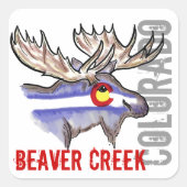 Beaver Quadratischer Aufkleber (Vorderseite)