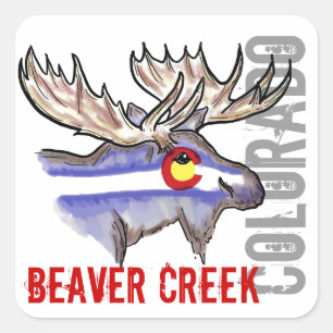 Beaver Quadratischer Aufkleber