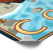 Beaver & RiverCoastVintage Travel Poster (Ecke)