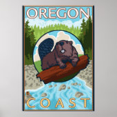Beaver & RiverCoastVintage Travel Poster (Vorne)