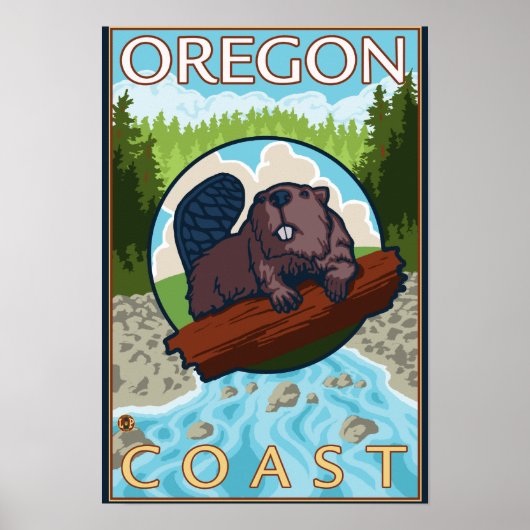 Beaver & RiverCoastVintage Travel Poster (Vorne)