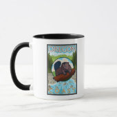 Beaver & RiverCoastVintage Travel Poster Tasse (Links)