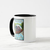 Beaver & RiverCoastVintage Travel Poster Tasse (Vorderseite Links)