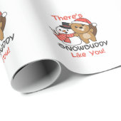 Beaver There's Snowbuddy Like Snowman Pun Geschenkpapier (Rolleneckpunkt)