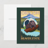 Beaver und Mount Hood Scene Vintage Travel Postkarte (Vorne/Hinten)