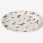 Beaver- und Waldbeeren-Kissen Pappteller (Schrägansicht)