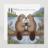 Beaver Valentine Feiertagskarte (Vorne/Hinten)