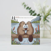 Beaver Valentine Feiertagskarte (Stehend Vorderseite)