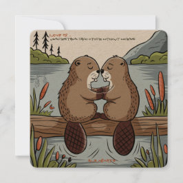 Beaver Valentine Feiertagskarte