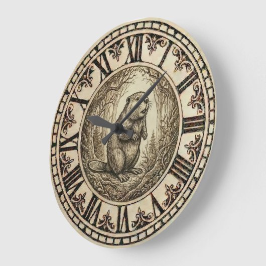 Beaver Wall Clock Große Wanduhr (Winkel)