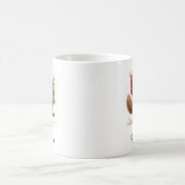 Beaver with Christmas Tree Custom Name Kaffeetasse (Mittel)