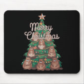 Beaver Xmas Tree Beaver Weihnachtsbaum Merry Chris Mousepad (Vorne)