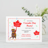 Beaver zum kanadischen Tag Party Einladung (Stehend Vorderseite)