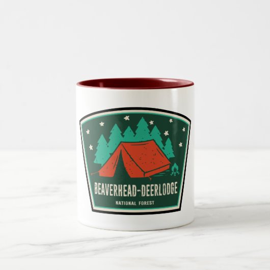 Beaverhead Deerlodge National Forest Camping Zweifarbige Tasse (Mittel)