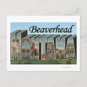 Beaverhead, Montana - Große Buchstabenszenen Postkarte