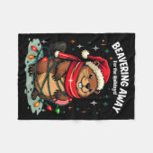 Beavering Away For The Holidays Christmas Santa Be Fleecedecke (Vorderseite (Horizontal))