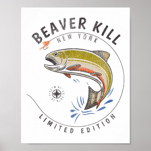 Beaverkill River New York Fly-Fischen Souvenir Bea Poster (Vorne)