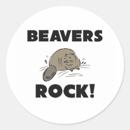 Beavers Rock Runder Aufkleber (Vorderseite)