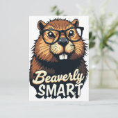 Beaversmart - Funny Beaver mit Brillen Graphic Dankeskarte (Stehend Vorderseite)