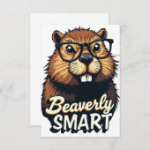 Beaversmart - Funny Beaver mit Brillen Graphic Dankeskarte (Vorne/Hinten)