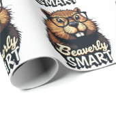Beaversmart - Funny Beaver mit Brillen Graphic Geschenkpapier (Rolleneckpunkt)