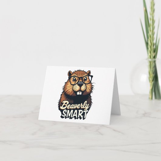Beaversmart - Funny Beaver mit Brillen Graphic Karte (Vorderseite)