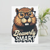 Beaversmart - Funny Beaver mit Brillen Graphic Save The Date (Stehend Vorderseite)
