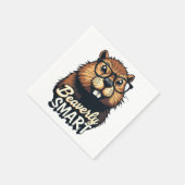 Beaversmart - Funny Beaver mit Brillen Graphic Serviette (Ecke)