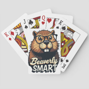 Beaversmart - Funny Beaver mit Brillen Graphic Spielkarten