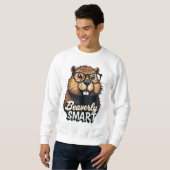 Beaversmart - Funny Beaver mit Brillen Graphic Sweatshirt (Vorne ganz)