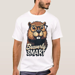 Beaversmart - Funny Beaver mit Brillen Graphic T-Shirt
