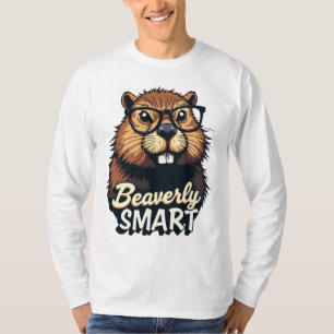 Beaversmart - Funny Beaver mit Brillen Graphic T-Shirt