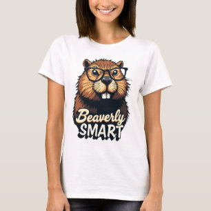 Beaversmart - Funny Beaver mit Brillen Graphic T-Shirt