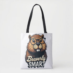 Beaversmart - Funny Beaver mit Brillen Graphic Tasche