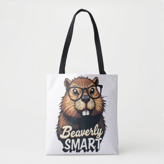 Beaversmart - Funny Beaver mit Brillen Graphic Tasche (Vorderseite)