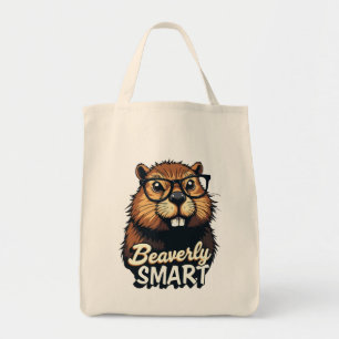 Beaversmart - Funny Beaver mit Brillen Graphic Tragetasche