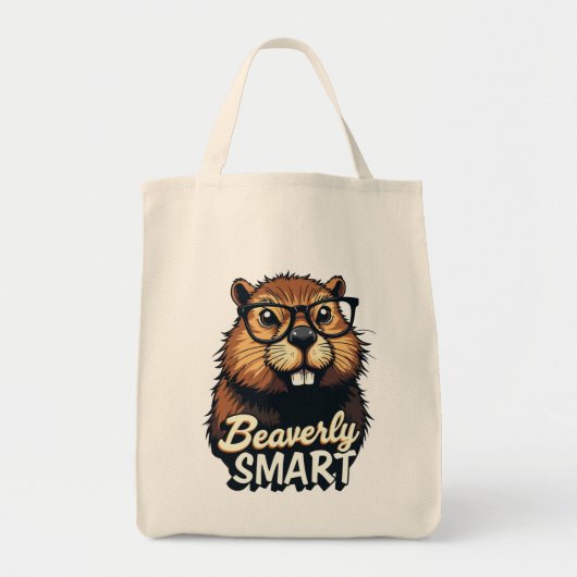 Beaversmart - Funny Beaver mit Brillen Graphic Tragetasche (Vorne)