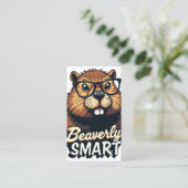 Beaversmart - Funny Beaver mit Brillen Graphic Visitenkarte (Stehend Vorderseite)