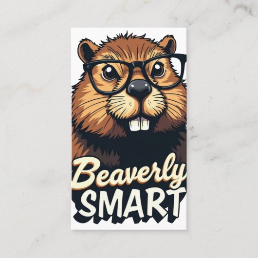 Beaversmart - Funny Beaver mit Brillen Graphic Visitenkarte (Vorderseite)