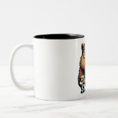 Beaversmart - Funny Beaver mit Brillen Graphic Zweifarbige Tasse (Links)