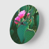 Beavertail Cactus Blume Runde Wanduhr (Winkel)