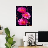 Beavertail Cactus Flowers 2 Poster (Heimbüro)