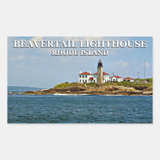 Beavertail Leuchtturm, Insel Rhode Rechteckiger Aufkleber (Vorderseite)