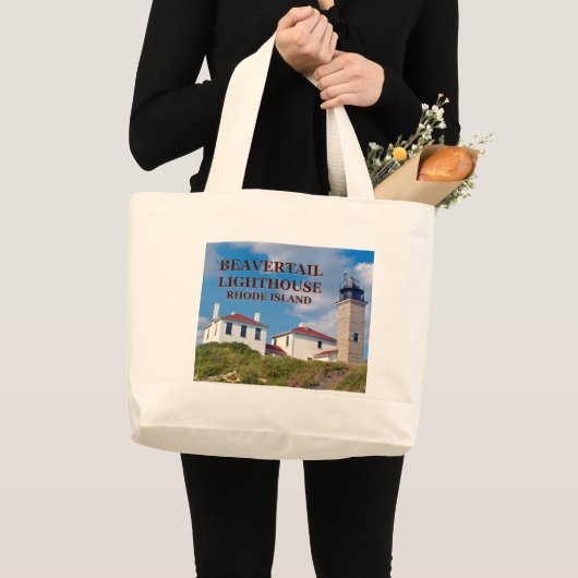 Beavertail Leuchtturm, Rhode Island Tote Bag Jumbo Stoffbeutel (Vorderseite (Produkt))