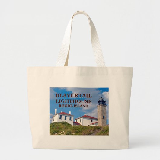 Beavertail Leuchtturm, Rhode Island Tote Bag Jumbo Stoffbeutel (Vorne)