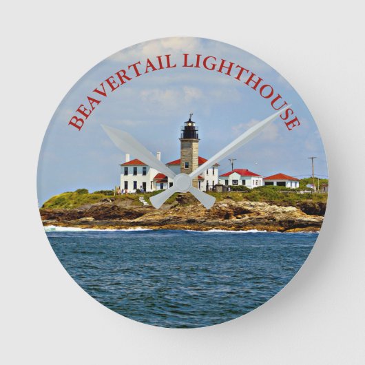 Beavertail Leuchtturm-Rhode Island Wanduhr (Vorderseite)