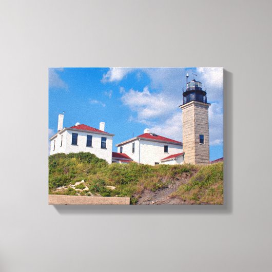 Beavertail Leuchtturm, Rhode Island Wrapped Canvas Leinwanddruck (Vorderseite)