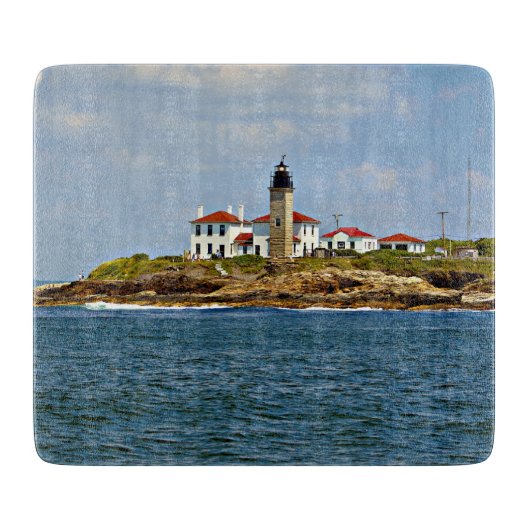 Beavertail Lighthouse Rhode Island Cutting Board Schneidebrett (Vorderseite)