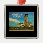 Beavertail Lighthouse Rhode Island Ornament Aus Metall (Vorne)